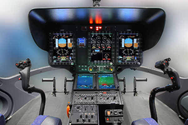 new Helionix cockpit in an EC145 T2 (Credit: Airbus Helicopters - Charles Abarr)